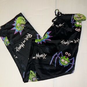 Briefly Stated Men's Christmas Minky Fleece Sleep Pajama Pants Rick & Morty Sz M